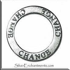 Sterling Silver CHANGE Affirmation Band Pendant