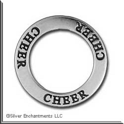 Sterling Silver Cheer Affirmation Band Pendant