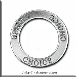 Sterling Silver Choice Affirmation Band Pendant