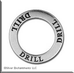 Sterling Silver Drill Affirmation Band Pendant