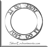 Sterling Silver Just Do It Affirmation Band Pendant