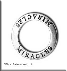 Sterling Silver Miracles Affirmation Band Pendant