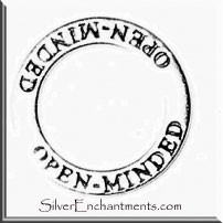 Sterling Silver Open Minded Affirmation Band Pendant