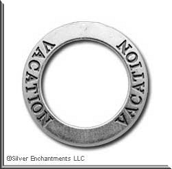 Sterling Silver Vacation Affirmation Band Pendant
