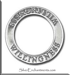Sterling Silver WILLINGNESS Affirmation Band Pendant