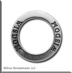 Sterling Silver WISDOM Affirmation Band Pendant