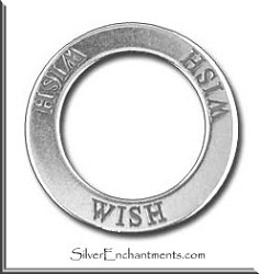 Sterling Silver WISH Affirmation Band Pendant
