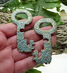 Large Key with Verdigris Patina