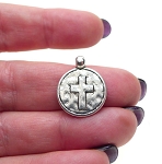 Silver Cross Charms, Bailed Cross Medallions