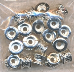 Bright Silver Fancy Pinched Spacer Beads | Bulk Pack Shown