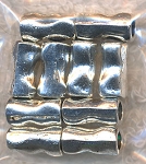 Silver Pewter Hammered Look Tube Bead - Bulk Shown