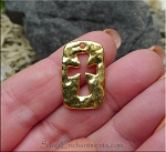 Gold Hammered Cross Charm