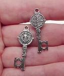 Catholic Religious Key Double-Sided Keys Antique Silver 32x12mm