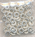 Bright Silver Plated 6mm Daisy Spacers, Bulk 50pc, Large Hole