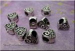 Fancy Heart Large Hole Beads (10)