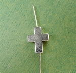 10 Silver Pewter Cross Beads 15x12mm with 2.5mm Hole