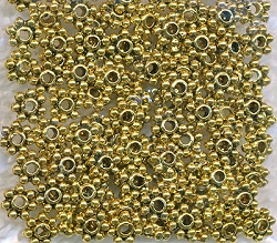 100 Gold 4mm Daisy Spacers