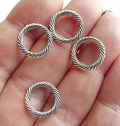 20 Silver Pewter 13mm Closed Twist Jumprings for Jewelry Makers