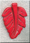 Red Magnesite Carved Large Leaf Pendants