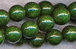 12mm Round Green Turquoise with Pyrite Beads