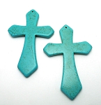 Large Turquoise Cross Pendant, 90x56mm