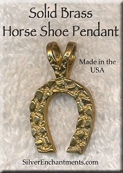 Solid BRASS Horseshoe Pendant
