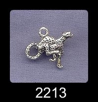 3D Sterling Silver Cheetah Charm