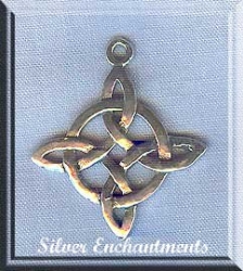 Sterling Silver Celtic Four Quarters Sun Knot Pendant