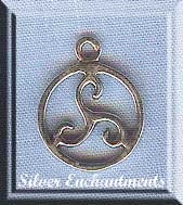 Sterling Silver Ringed Triskele Charm