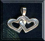 Sterling Silver Bailed Linked Hearts Pendant
