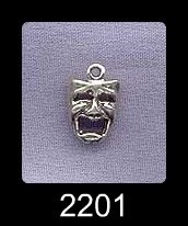 Sterling Silver Tragedy Drama Mask Charm