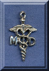 Sterling Silver MD Caduceus Necklace Charm