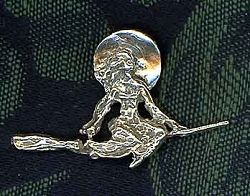 Sterling Silver Witch on Broom Pendant