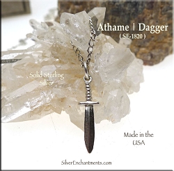 Sterling Silver Athame Dagger Charm Necklace