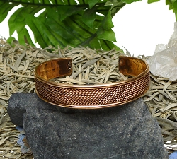 Ladies Men's Pure Copper Bracelet with Twisted Rope Pattern
