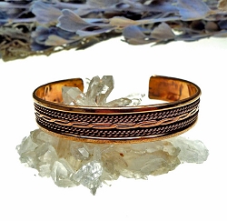 Twisted Rope and Link-Braid Pattern Copper Bracelet