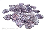 Amethyst Luster 2 Hole Czech Glass Leaf Beads