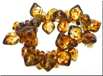 Crystal Picasso Czech Glass Leaf Charm Beads