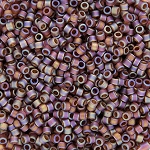 Size 11 Delica Beads, Matte Transparent Dark Amber AB, DB0853