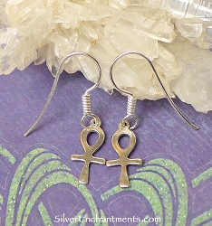 Sterling Silver Ankh Earrings