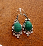 ZSOLD / Malachite Earrings, Bohemian Gemstone Earrings