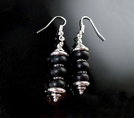 Stacked Black Turquoise Magnesite Earrings