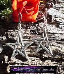 Sterling Silver Pentagram Earrings