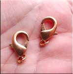 19mm x 10mm Copper Lobster Clasps (10)