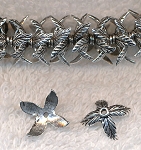 Curved Leaf Beadcap, Silver Plated, 16x12mm