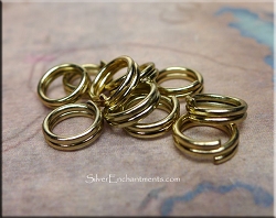 8mm Brass Split Rings, 10-pieces