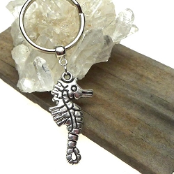 Silver Seahorse Key Ring