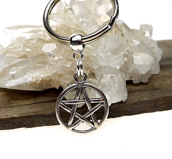 Silver Pentacle Key Ring