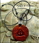 Leather Ankh and Lotus Necklace