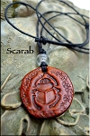 Leather Scarab Necklace